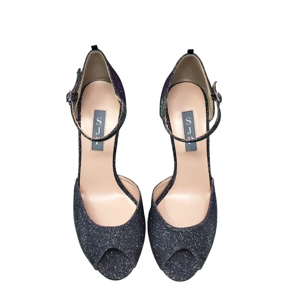 SJP by Sarah Jessica Parker Ursula Iridescent Glitter D'Orsay Pump Size 36.5